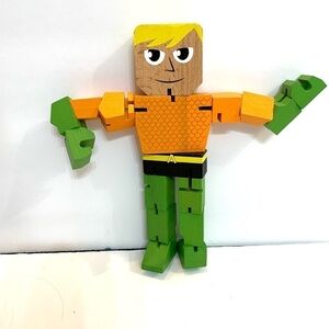 Wooden Posable Aquaman DC Comics Figure 8”